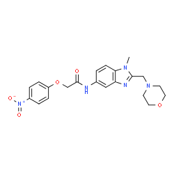 ChemSpider 2D Image | N-[1-Methyl-2-(4-morpholinylmethyl)-1H-benzimidazol-5-yl]-2-(4-nitrophenoxy)acetamide | C21H23N5O5