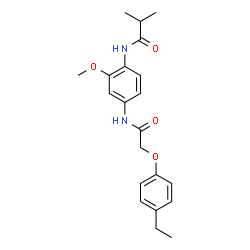 ChemSpider 2D Image | N-(4-{[(4-Ethylphenoxy)acetyl]amino}-2-methoxyphenyl)-2-methylpropanamide | C21H26N2O4