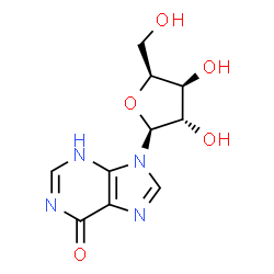 ChemSpider 2D Image | 9-(beta-L-Xylofuranosyl)-3,9-dihydro-6H-purin-6-one | C10H12N4O5