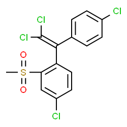 ChemSpider 2D Image | 5-chloro-2-[2,2-dichloro-1-(4-chlorophenyl)vinyl]phenyl methyl sulfone | C15H10Cl4O2S