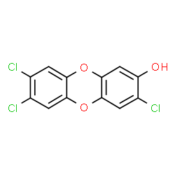 ChemSpider 2D Image | 3,7,8-Trichloro-2-oxanthrenol | C12H5Cl3O3