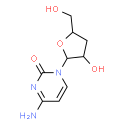 ChemSpider 2D Image | 4-Amino-1-(3-deoxypentofuranosyl)-2(1H)-pyrimidinone | C9H13N3O4