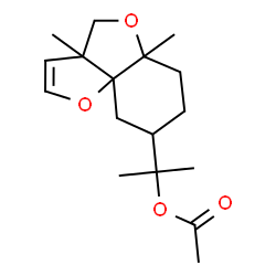 ChemSpider 2D Image | 2-(3a,5a-Dimethyl-3a,4,6,7,8,9-hexahydro-5aH-furo[3,2-c][1]benzofuran-8-yl)-2-propanyl acetate | C17H26O4