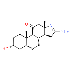 ChemSpider 2D Image | (3aS,3bS,5aR,7R,9aS,9bS,11aS)-2-Amino-3,3a,3b,4,5,5a,6,7,8,9,9a,9b,11,11a-tetradecahydro-7-hydroxy-9a,11a-dimethyl-10H-naphth[2,1-e]indol-10-one | C18H28N2O2