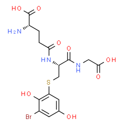 ChemSpider 2D Image | L-gamma-Glutamyl-S-(3-bromo-2,5-dihydroxyphenyl)-L-cysteinylglycine | C16H20BrN3O8S