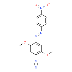 ChemSpider 2D Image | 2,5-Dimethoxy-4-((4-nitrophenyl)azo)benzenediazonium | C14H12N5O4