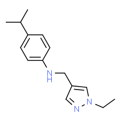 ChemSpider 2D Image | N-[(1-ETHYLPYRAZOL-4-YL)METHYL]-4-ISOPROPYLANILINE | C15H21N3