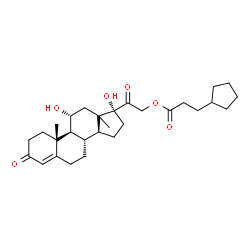 ChemSpider 2D Image | (11alpha,13xi)-11,17-Dihydroxy-3,20-dioxopregn-4-en-21-yl 3-cyclopentylpropanoate | C29H42O6