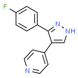 ChemSpider 2D Image | 4-[3-(4-Fluorophenyl)-1H-pyrazol-4-yl]pyridine | C14H10FN3