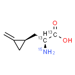 ChemSpider 2D Image | 3-[(1R)-2-Methylenecyclopropyl]-L-(1,2-~13~C_2_,~15~N)alanine | C513C2H1115NO2
