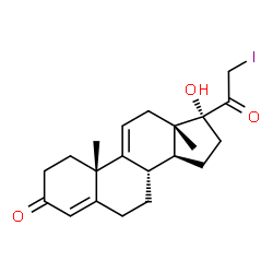 ChemSpider 2D Image | 17-Hydroxy-21-iodopregna-4,9(11)-diene-3,20-dione | C21H27IO3