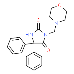 ChemSpider 2D Image | 3-(4-Morpholinylmethyl)-5,5-diphenyl-2,4-imidazolidinedione | C20H21N3O3