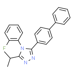 ChemSpider 2D Image | 3-(4-Biphenylyl)-4-(2-fluorophenyl)-5-isopropyl-4H-1,2,4-triazole | C23H20FN3