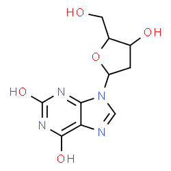 ChemSpider 2D Image | 9-(2-Deoxypentofuranosyl)-3,9-dihydro-1H-purine-2,6-dione | C10H12N4O5