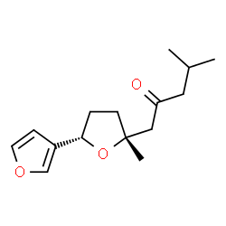 ChemSpider 2D Image | 4-Methyl-1-[(2S,5R)-5-methyl-2,3,4,5-tetrahydro-2,3'-bifuran-5-yl]-2-pentanone | C15H22O3