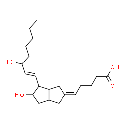 ChemSpider 2D Image | (5Z)-5-{5-Hydroxy-4-[(1E)-3-hydroxy-1-octen-1-yl]hexahydro-2(1H)-pentalenylidene}pentanoic acid | C21H34O4