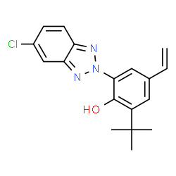 ChemSpider 2D Image | 2-tert-Butyl-6-(5-chloro-2H-benzotriazol-2-yl)-4-vinylphenol | C18H18ClN3O