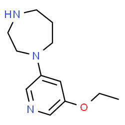 ChemSpider 2D Image | 1-(5-Ethoxy-3-pyridinyl)-1,4-diazepane | C12H19N3O