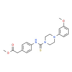 ChemSpider 2D Image | Methyl [4-({[4-(3-methoxyphenyl)piperazin-1-yl]carbothioyl}amino)phenyl]acetate | C21H25N3O3S