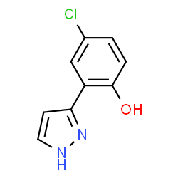 ChemSpider 2D Image | 4-Chloro-2-(1H-pyrazol-3-yl)phenol | C9H7ClN2O
