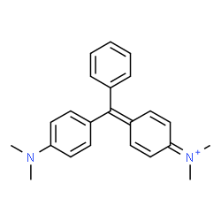 ChemSpider 2D Image | 4-{[4-(Dimethylamino)phenyl](phenyl)methylene}-N,N-dimethyl-2,5-cyclohexadien-1-iminium | C23H25N2