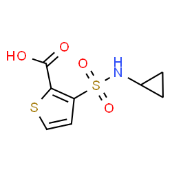 ChemSpider 2D Image | 3-(Cyclopropylsulfamoyl)-2-thiophenecarboxylic acid | C8H9NO4S2