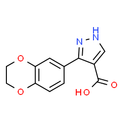 ChemSpider 2D Image | 3-(2,3-Dihydro-1,4-benzodioxin-6-yl)-1H-pyrazole-4-carboxylic acid | C12H10N2O4