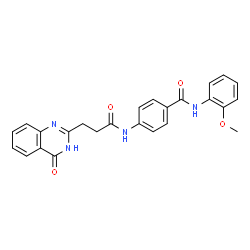 ChemSpider 2D Image | N-(2-Methoxyphenyl)-4-{[3-(4-oxo-1,4-dihydro-2-quinazolinyl)propanoyl]amino}benzamide | C25H22N4O4