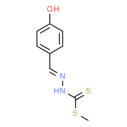 ChemSpider 2D Image | Methyl (2E)-2-(4-hydroxybenzylidene)hydrazinecarbodithioate | C9H10N2OS2