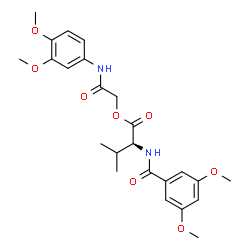 ChemSpider 2D Image | 2-[(3,4-Dimethoxyphenyl)amino]-2-oxoethyl N-(3,5-dimethoxybenzoyl)-L-valinate | C24H30N2O8