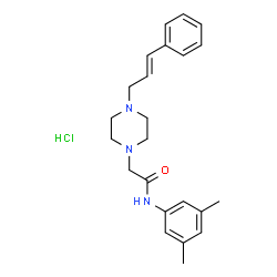 ChemSpider 2D Image | N-(3,5-Dimethylphenyl)-2-{4-[(2E)-3-phenyl-2-propen-1-yl]-1-piperazinyl}acetamide hydrochloride (1:1) | C23H30ClN3O