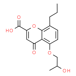 ChemSpider 2D Image | 5-(2-Hydroxypropoxy)-4-oxo-8-propyl-4H-chromene-2-carboxylic acid | C16H18O6