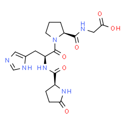 ChemSpider 2D Image | 5-Oxo-L-prolyl-L-histidyl-L-prolylglycine | C18H24N6O6