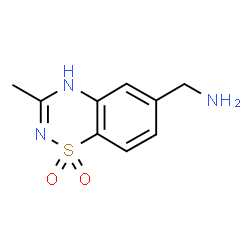 ChemSpider 2D Image | 1-(3-Methyl-1,1-dioxido-4H-1,2,4-benzothiadiazin-6-yl)methanamine | C9H11N3O2S