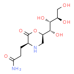 ChemSpider 2D Image | 3-{(3S,6R)-2-Oxo-6-[(1S,2R,3R)-1,2,3,4-tetrahydroxybutyl]-3-morpholinyl}propanamide | C11H20N2O7
