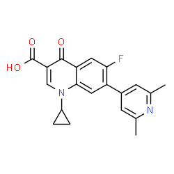ChemSpider 2D Image | 1-Cyclopropyl-7-(2,6-dimethyl-4-pyridinyl)-6-fluoro-4-oxo-1,4-dihydro-3-quinolinecarboxylic acid | C20H17FN2O3