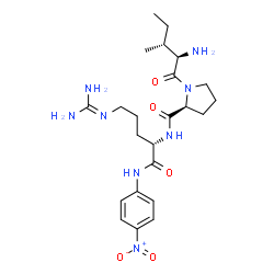 ChemSpider 2D Image | D-Isoleucyl-L-prolyl-N~5~-(diaminomethylene)-N-(4-nitrophenyl)-L-ornithinamide | C23H36N8O5