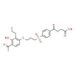 ChemSpider 2D Image | 4-(4-{[3-(4-Acetyl-3-hydroxy-2-propylphenoxy)propyl]sulfonyl}phenyl)-4-oxobutanoic acid | C24H28O8S