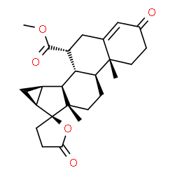 ChemSpider 2D Image | Methyl (4aR,4bS,6aS,7S,7aS,8aS,8bS,8cR,9R)-4a,6a-dimethyl-2,5'-dioxo-2,4,4',4a,4b,5,5',6,6a,7a,8,8a,8b,8c,9,10-hexadecahydro-3H,3'H-spiro[cyclopropa[4,5]cyclopenta[1,2-a]phenanthrene-7,2'-furan]-9-car
boxylate | C25H32O5