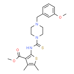 ChemSpider 2D Image | Methyl 2-({[4-(3-methoxybenzyl)piperazin-1-yl]carbothioyl}amino)-4,5-dimethylthiophene-3-carboxylate | C21H27N3O3S2