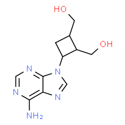 ChemSpider 2D Image | [3-(6-Amino-9H-purin-9-yl)-1,2-cyclobutanediyl]dimethanol | C11H15N5O2