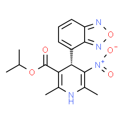 ChemSpider 2D Image | Isopropyl (4S)-4-(2,1,3-benzoxadiazol-4-yl)-2,6-dimethyl-5-nitro-1,4-dihydro-3-pyridinecarboxylate | C17H18N4O5