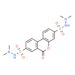 ChemSpider 2D Image | N'~3~,N'~3~,N'~8~,N'~8~-Tetramethyl-6-oxo-6H-benzo[c]chromene-3,8-disulfonohydrazide | C17H20N4O6S2