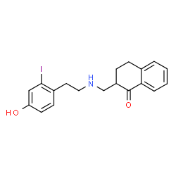 ChemSpider 2D Image | 2-({[2-(4-Hydroxy-2-iodophenyl)ethyl]amino}methyl)-3,4-dihydro-1(2H)-naphthalenone | C19H20INO2