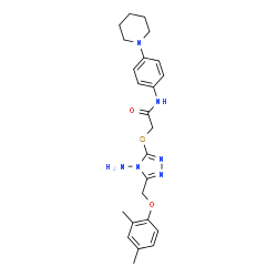 ChemSpider 2D Image | 2-({4-Amino-5-[(2,4-dimethylphenoxy)methyl]-4H-1,2,4-triazol-3-yl}sulfanyl)-N-[4-(1-piperidinyl)phenyl]acetamide | C24H30N6O2S