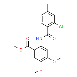 ChemSpider 2D Image | Methyl 2-[(2-chloro-4-methylbenzoyl)amino]-4,5-dimethoxybenzoate | C18H18ClNO5