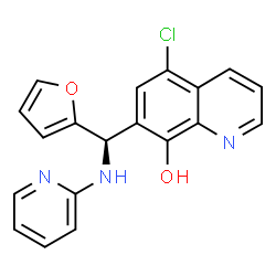 ChemSpider 2D Image | 5-Chloro-7-[(R)-2-furyl(2-pyridinylamino)methyl]-8-quinolinol | C19H14ClN3O2