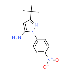 ChemSpider 2D Image | 3-tert-butyl-1-(4-nitrophenyl)-1H-pyrazol-5-amine | C13H16N4O2