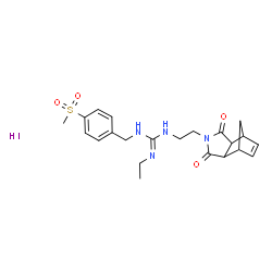 ChemSpider 2D Image | 1-[2-(3,5-Dioxo-4-azatricyclo[5.2.1.0~2,6~]dec-8-en-4-yl)ethyl]-2-ethyl-3-[4-(methylsulfonyl)benzyl]guanidine hydroiodide (1:1) | C22H29IN4O4S