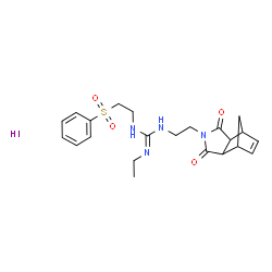 ChemSpider 2D Image | 1-[2-(3,5-Dioxo-4-azatricyclo[5.2.1.0~2,6~]dec-8-en-4-yl)ethyl]-2-ethyl-3-[2-(phenylsulfonyl)ethyl]guanidine hydroiodide (1:1) | C22H29IN4O4S